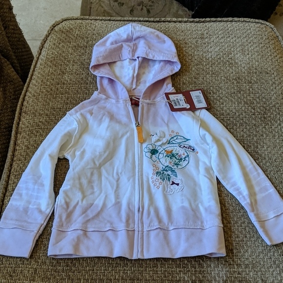Chipie Other - New Chipie Girls Zipper Hoodie, Lilac/White